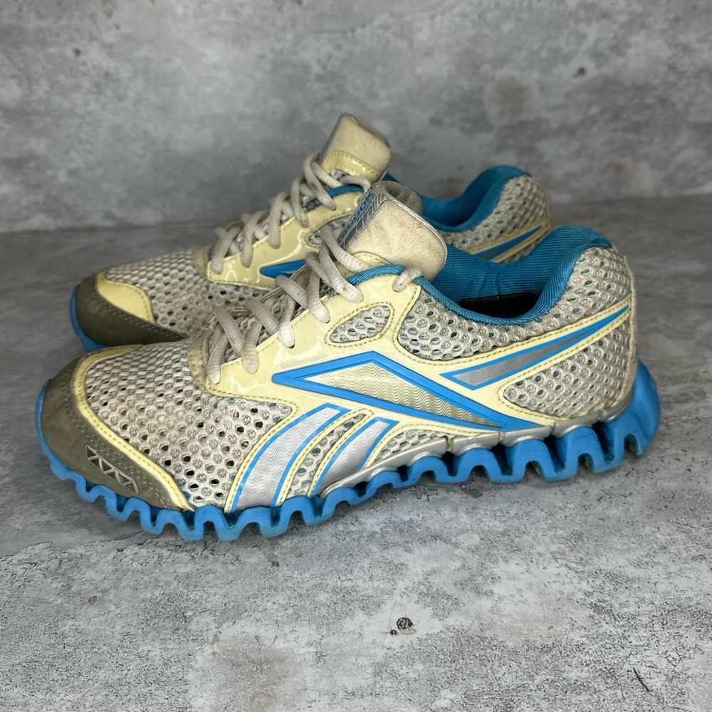Reebok Premier Zignano Smoothfit‎ Running Shoe Women Size 8 White Blue 023501
